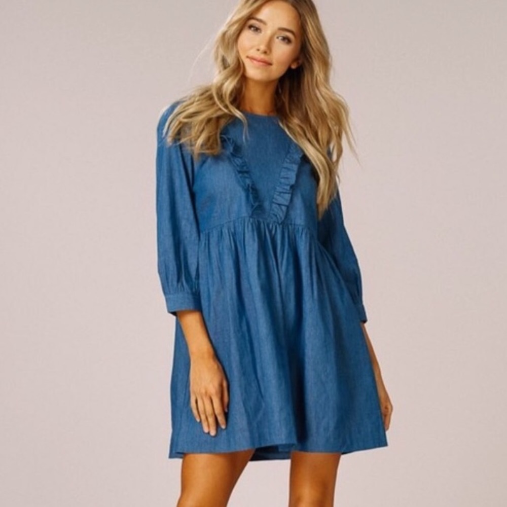 EUC Listicle Denim Chambray Babydoll Dress